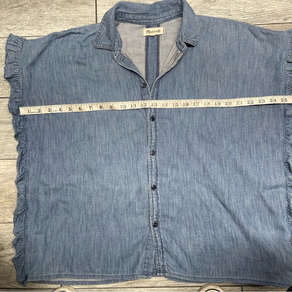 Madewell Indigo Ruffle-Side Shirt S - Picture 8 of 8
